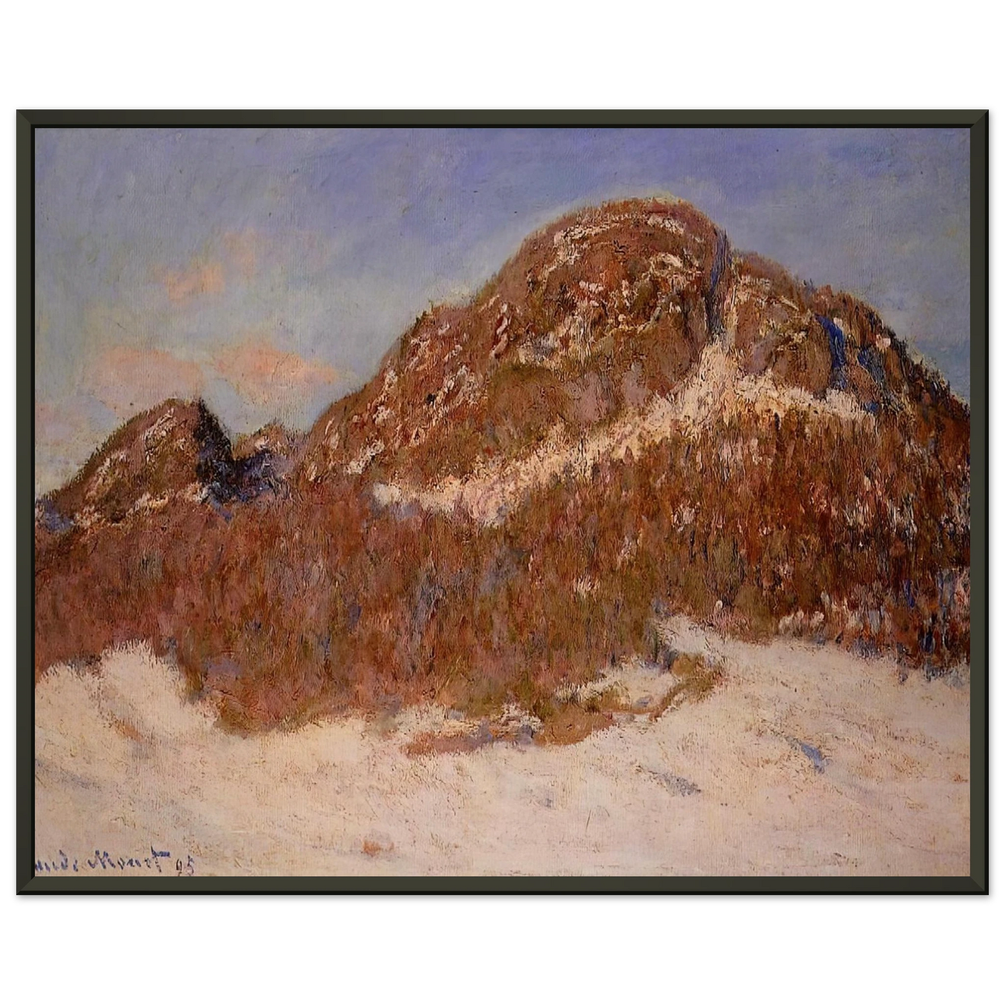 claude monet  Mount Kolsaas 3 Framed Art Print  - Aluminum Frame - 60x80 cm / 24x32 inches