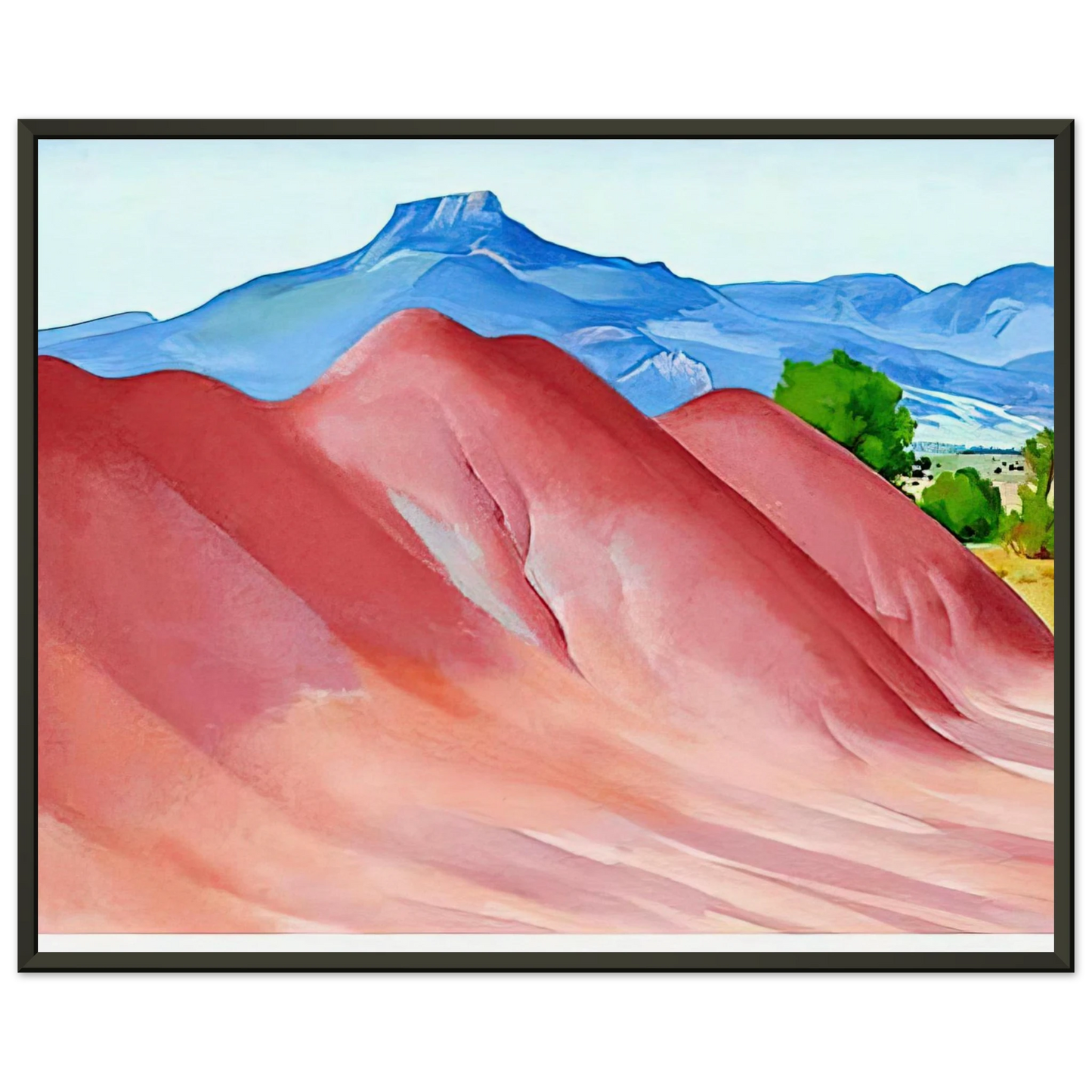 Georgia OKeeffe  Red Hills and Pedernal Framed Art Print  - Aluminum Frame - 40x50 cm / 16x20 inches