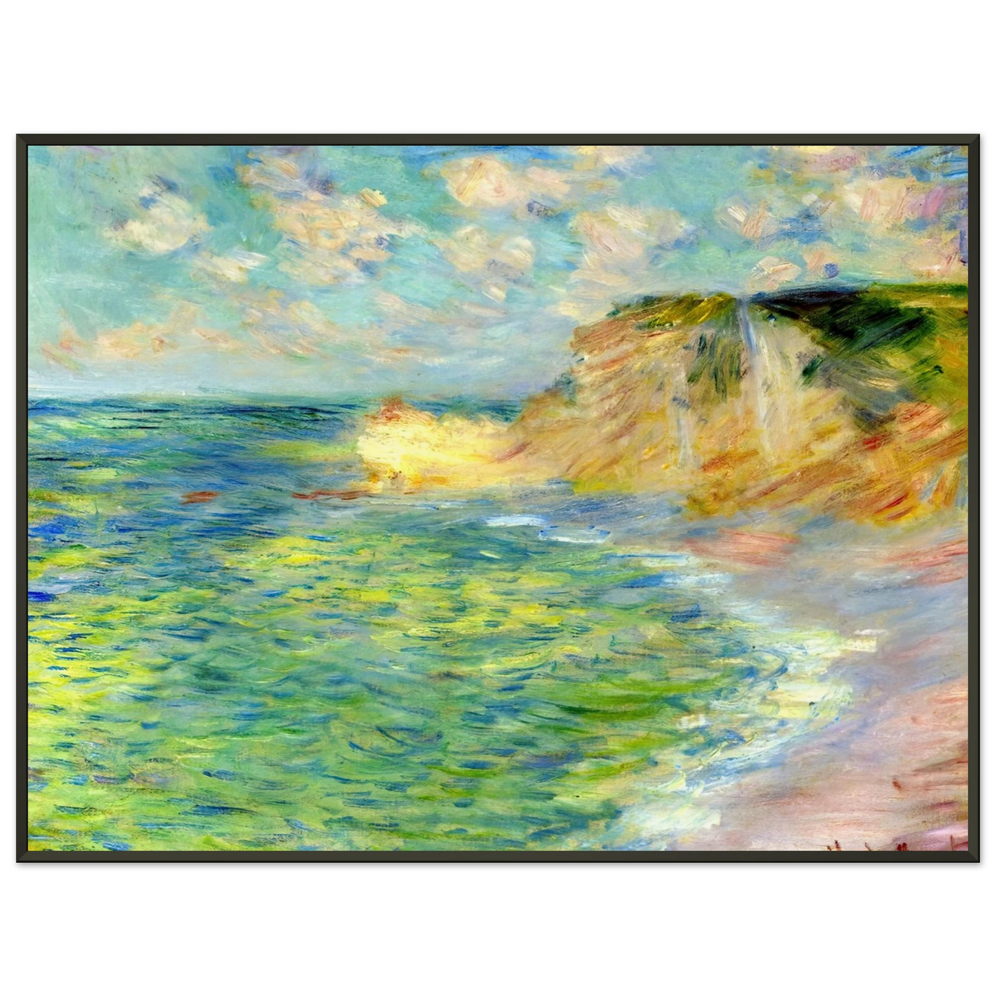 claude monet  Cliffs at Amont Framed Art Print  - Aluminum Frame - 70x100 cm / 28x40 inches