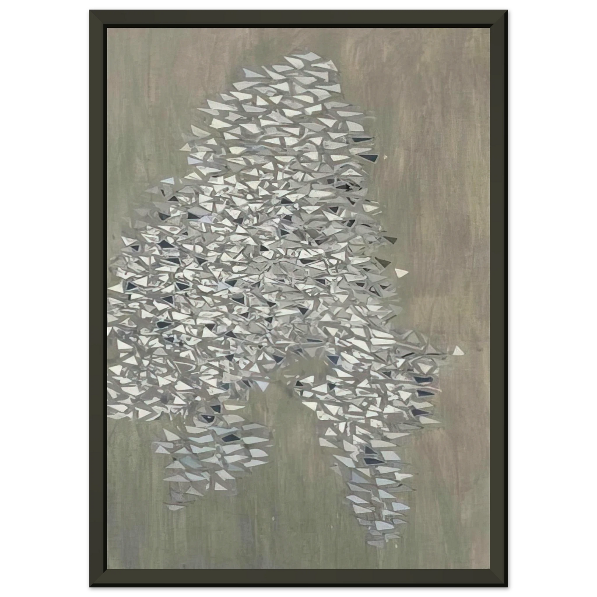 Robert Goodnough  Vertical Gray  1985 Framed Art Print  - Aluminum Frame - 40x50 cm / 16x20 inches