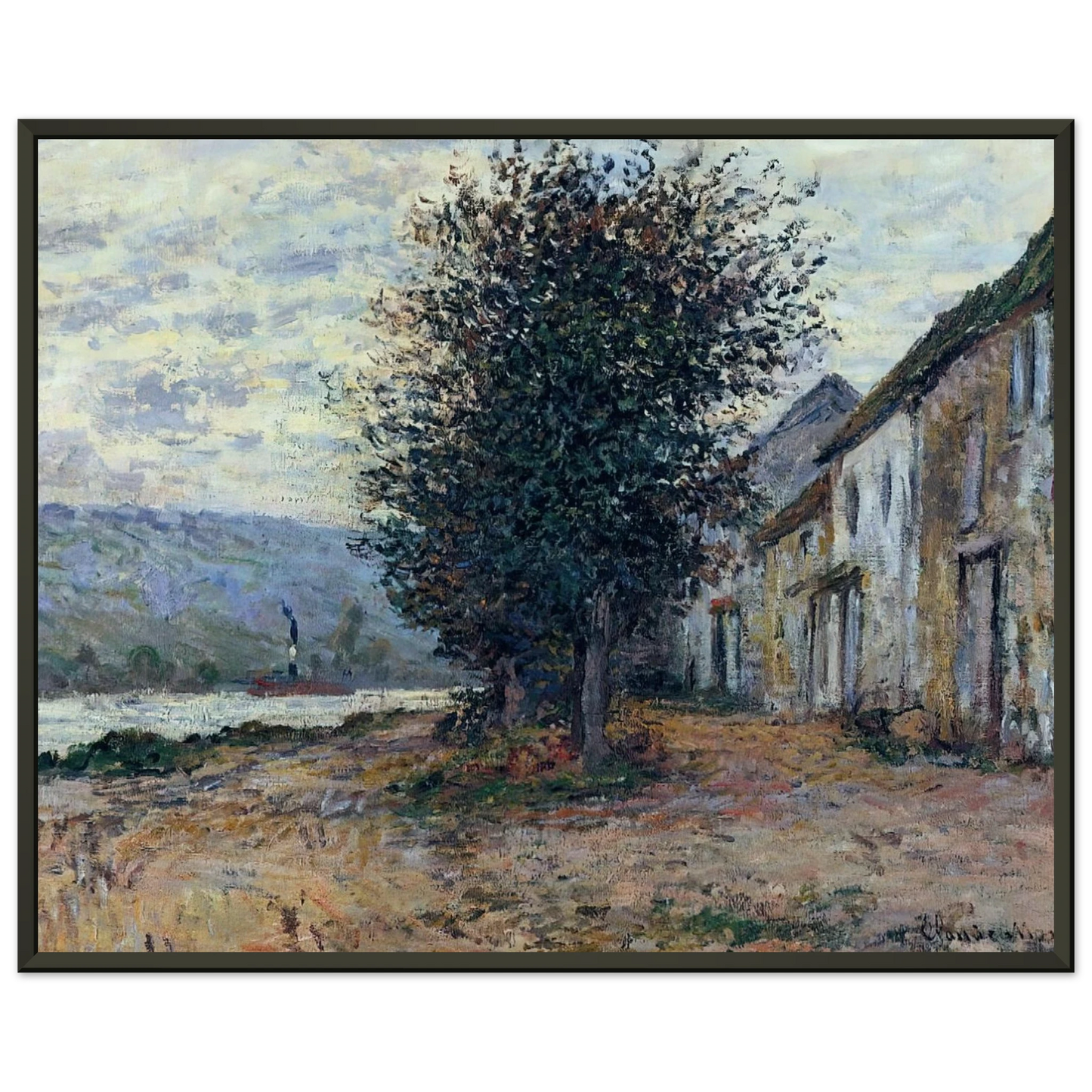 claude monet  The Banks of the Seine Framed Art Print  - Aluminum Frame - 70x100 cm / 28x40 inches