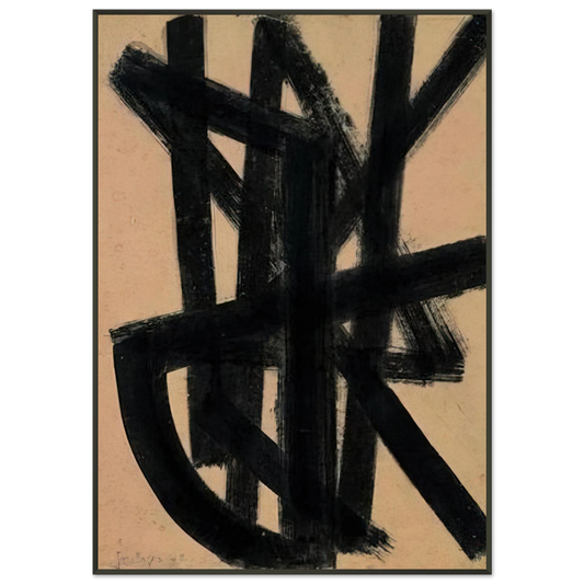 Pierre Soulages  Brou de noix 65 x 50 cm 1948  1948 Framed Art Print  - Aluminum Frame - 21x29.7 cm / 8x12"