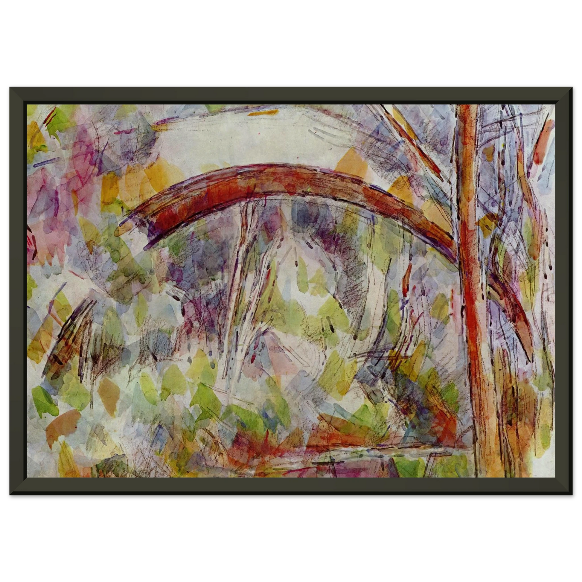 Paul Cezanne  River at the bridge of the three sources Framed Art Print  - Aluminum Frame - 70x100 cm / 28x40 inches