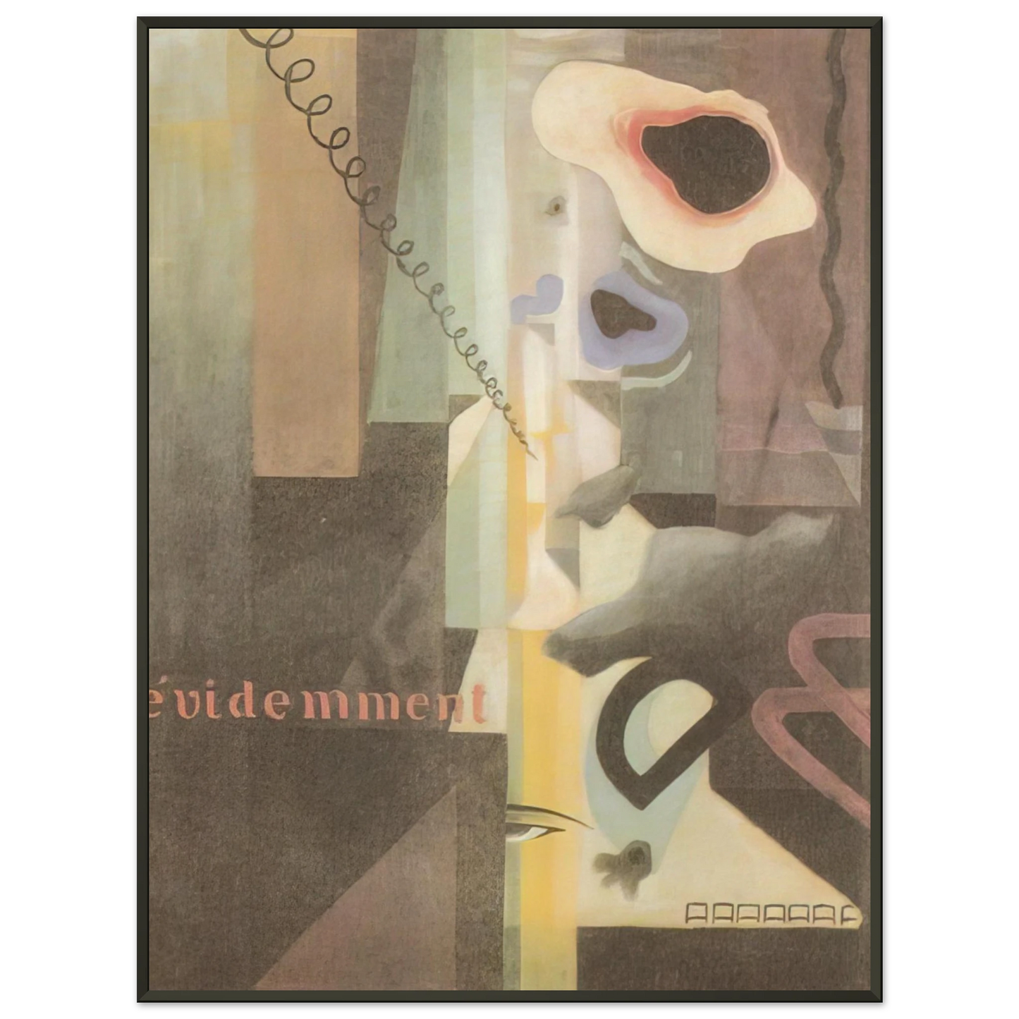 Julius Evola  Composizione Paesaggio Dada n 3 o n 2  1921 Framed Art Print  - Aluminum Frame - 60x80 cm / 24x32 inches