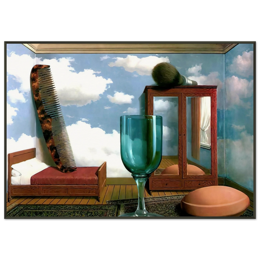 Rene Magritte  PERSONAL VALUES 1952 Framed Art Print  - Aluminum Frame - 21x29.7 cm / 8x12"