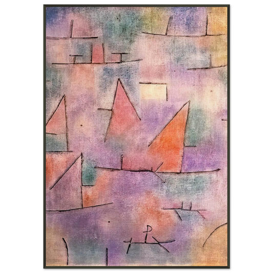 Paul Klee  HARBOUR WITH SAILING SHIPS 1937 Framed Art Print  - Aluminum Frame - 21x29.7 cm / 8x12"