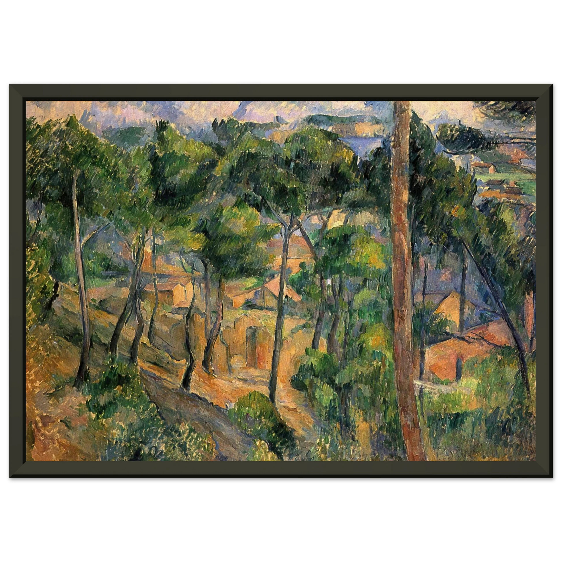 Paul Cezanne  LEstaque View Through The Pines Framed Art Print  - Aluminum Frame - 60x80 cm / 24x32 inches
