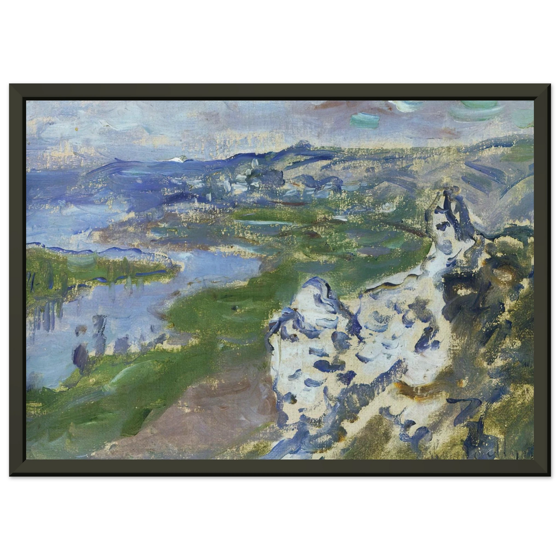 claude monet  The Seine seen from the heights Chantemesle Framed Art Print  - Aluminum Frame - 60x80 cm / 24x32 inches