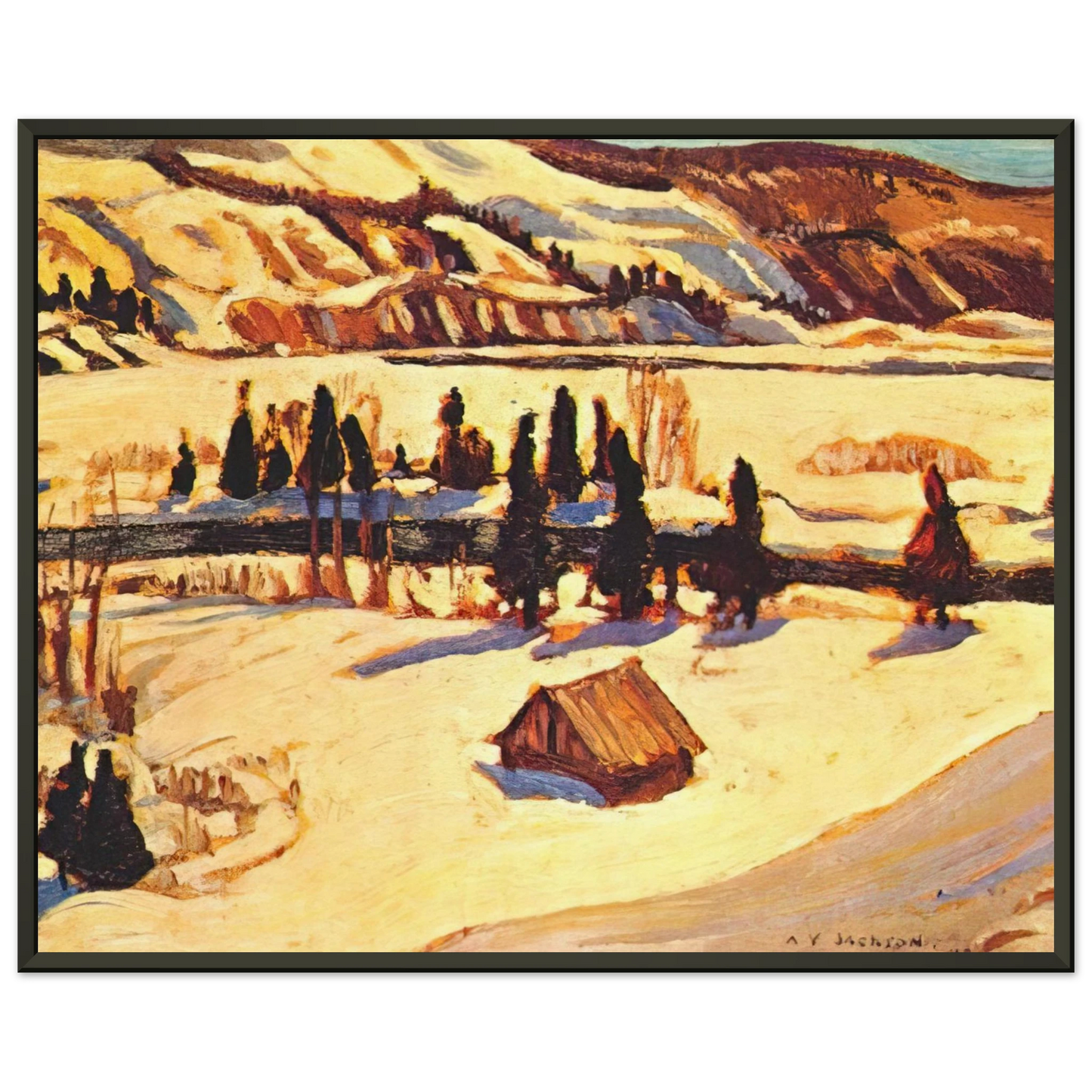 AY Jackson  River St Urbain  1930 Framed Art Print  - Aluminum Frame - 60x80 cm / 24x32 inches