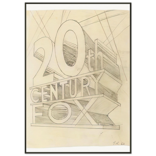 Edward Ruscha  TRADEMARK STUDY 3 1962 Framed Art Print  - Aluminum Frame - 21x29.7 cm / 8x12"