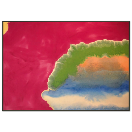 Ronnie Landfield  Red Wall  1970 Framed Art Print  - Aluminum Frame - 21x29.7 cm / 8x12"