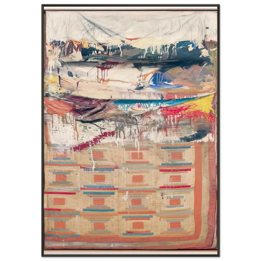 Robert Rauschenberg  BED Framed Art Print  - Aluminum Frame - 21x29.7 cm / 8x12"