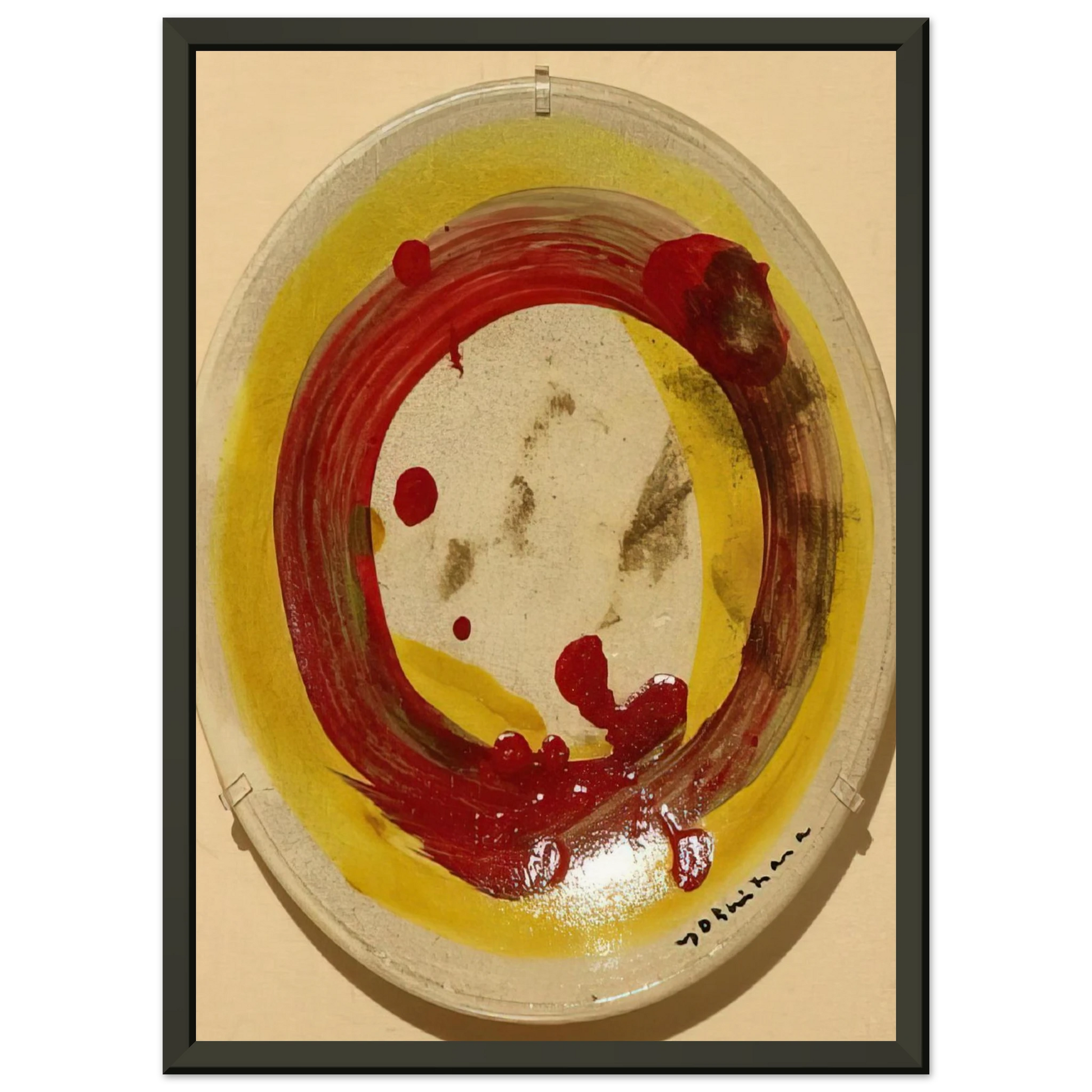 Jiro Yoshihara  Circle  1963 Framed Art Print  - Aluminum Frame - 40x50 cm / 16x20 inches