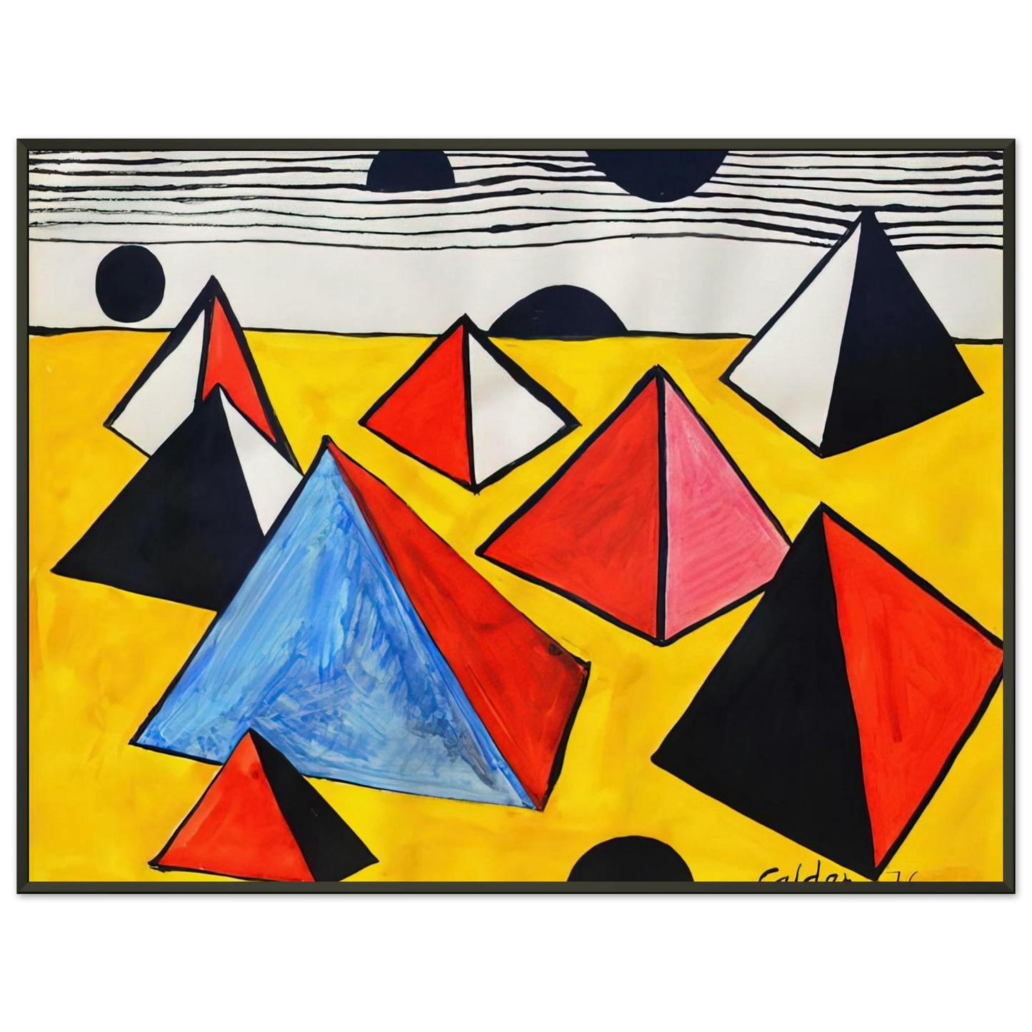 Alexander Calder  PYRAMIDS 1975 Framed Art Print  - Aluminum Frame - 60x80 cm / 24x32 inches