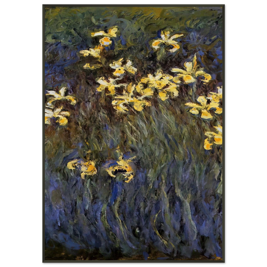 claude monet  The Yellow Irises Framed Art Print  - Aluminum Frame - 21x29.7 cm / 8x12"