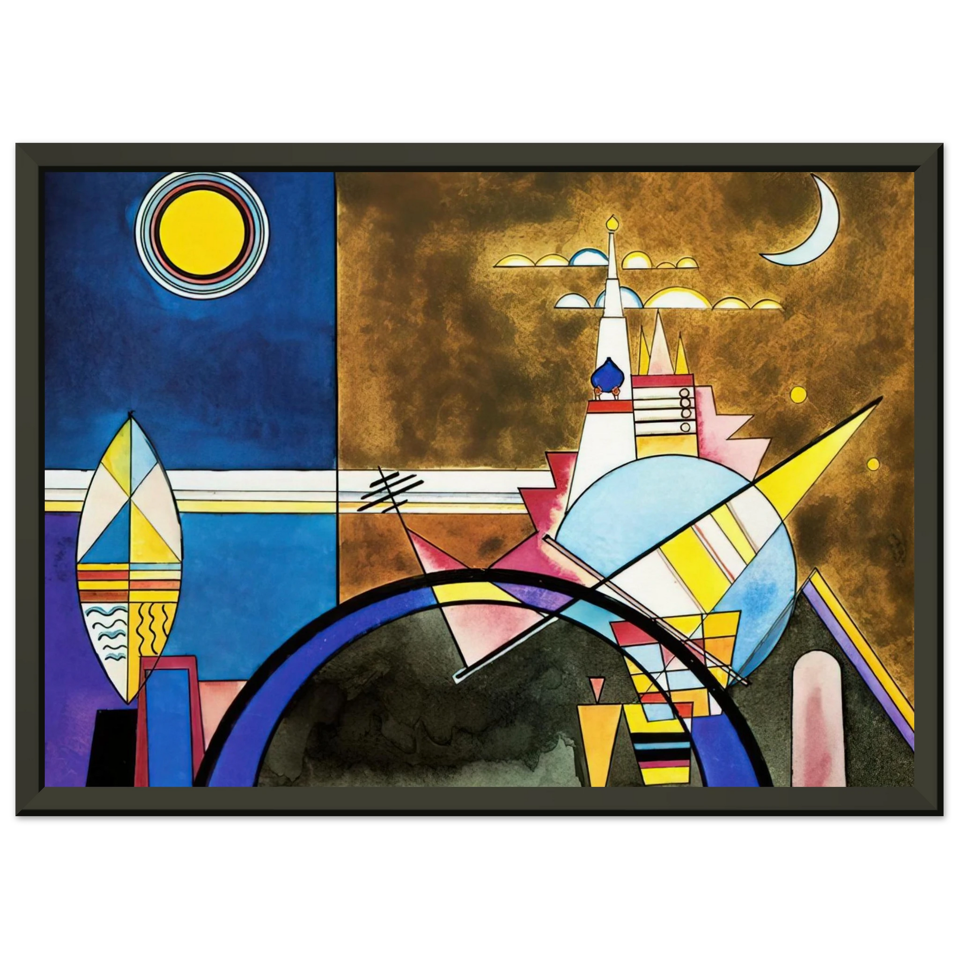 Wassily Kandinsky  PICTURE XVI THE GREAT GATE OF KIEV STAGE SET FOR MUSSORGSKY S PICTURES AT AN EXHIBITION IN 1928 Framed Art Print  - Aluminum Frame - 60x80 cm / 24x32 inches