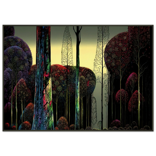 Eyvind Earle  Gothic Forest Framed Art Print  - Aluminum Frame - 21x29.7 cm / 8x12"