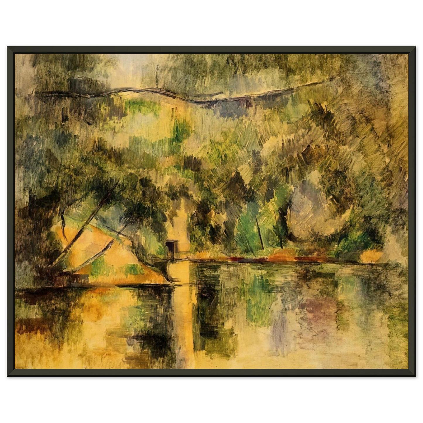 Paul Cezanne  Reflections in the Water Framed Art Print  - Aluminum Frame - 70x100 cm / 28x40 inches
