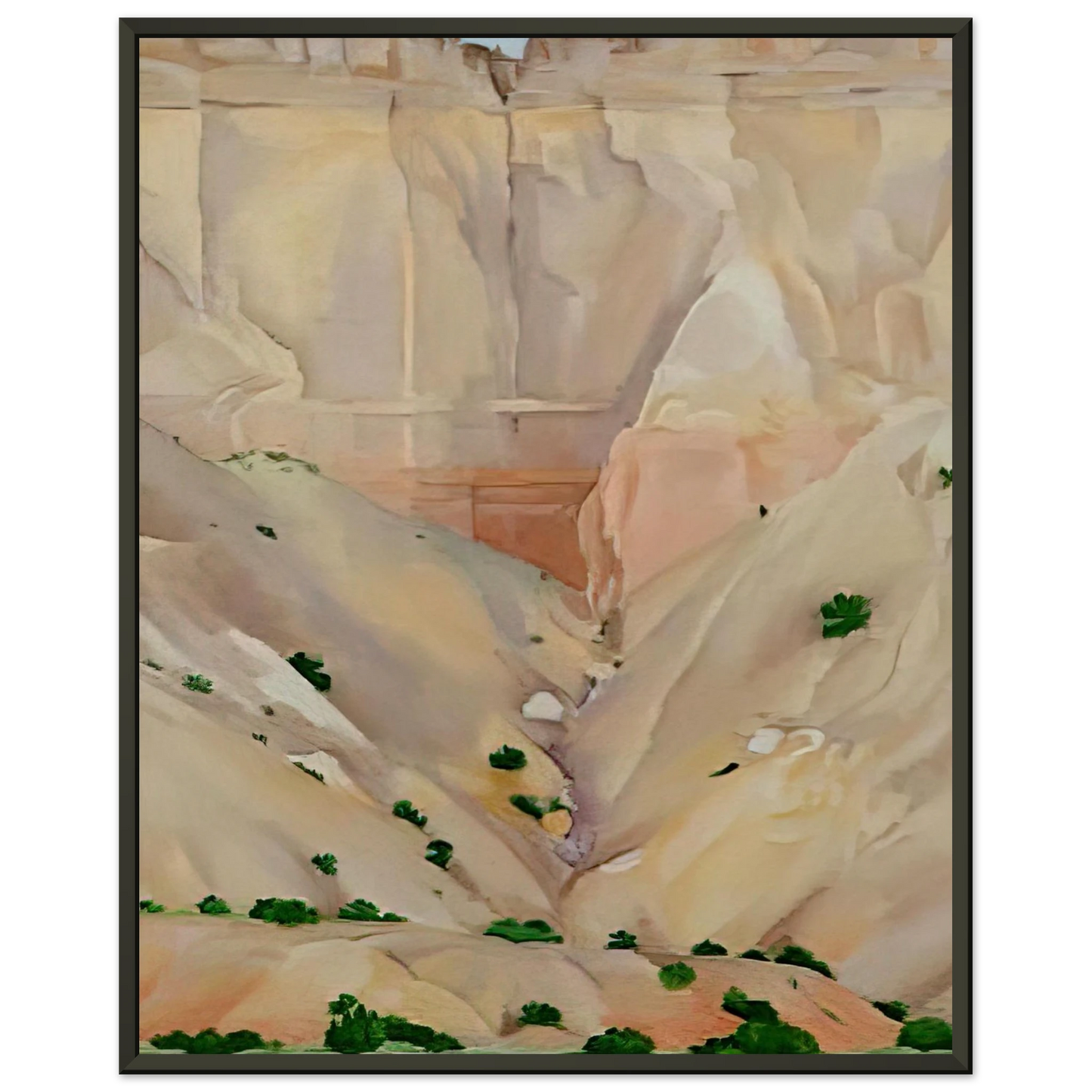 Georgia OKeeffe  Cliffs Beyond Abiquiu Dry Waterfall Framed Art Print  - Aluminum Frame - 70x100 cm / 28x40 inches