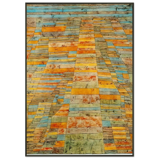 Paul Klee  HIGHWAY AND BYWAYS 1929 Framed Art Print  - Aluminum Frame - 21x29.7 cm / 8x12"