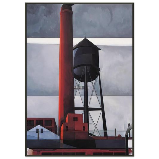 Charles Demuth  Chimney and Water Tower  1931 Framed Art Print  - Aluminum Frame - 21x29.7 cm / 8x12"