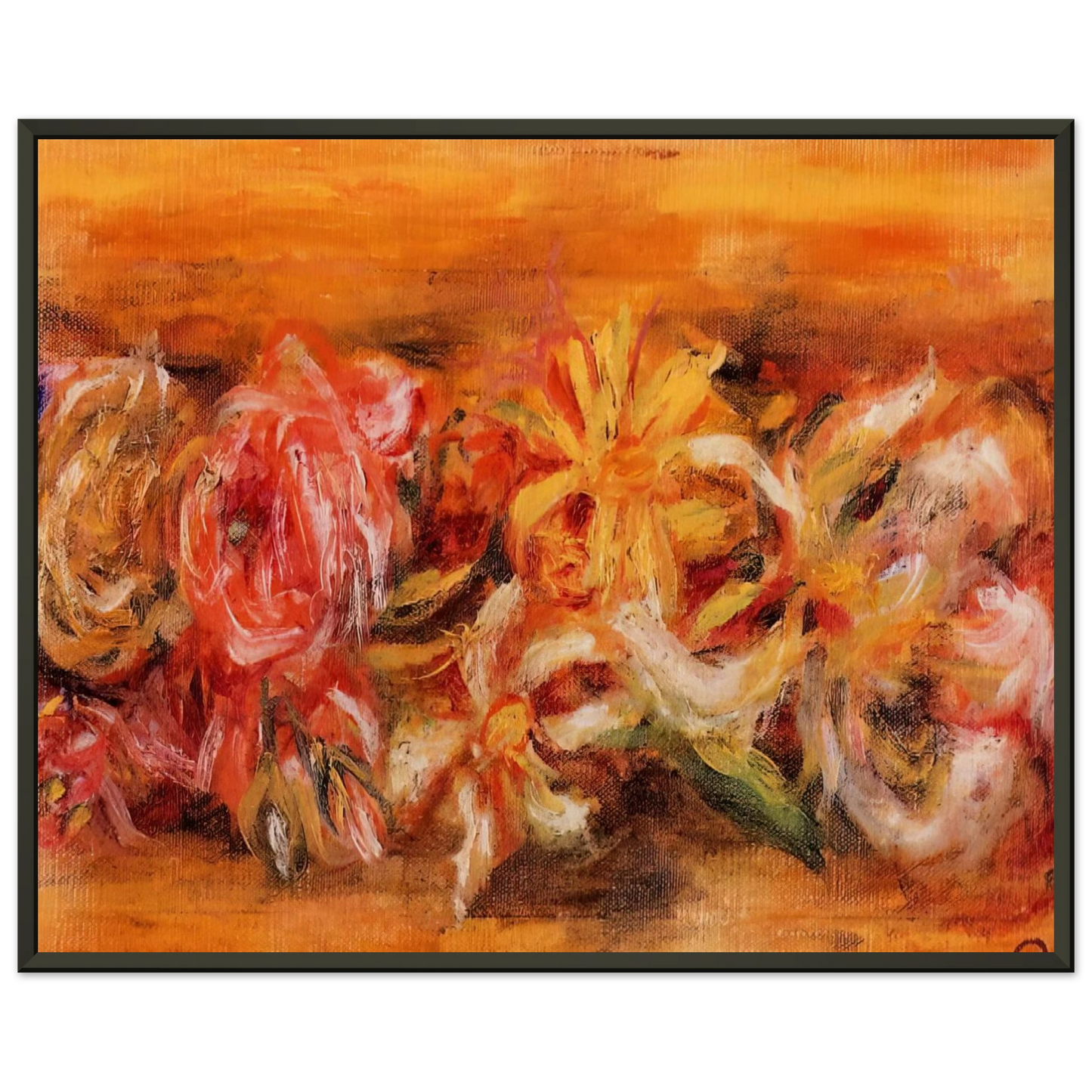 PierreAuguste Renoir  Garland of Flowers Framed Art Print  - Aluminum Frame - 40x50 cm / 16x20 inches