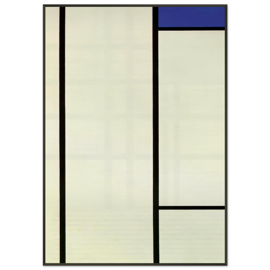 Piet Mondrian  Vertical Composition with Blue and White Framed Art Print  - Aluminum Frame - 21x29.7 cm / 8x12"
