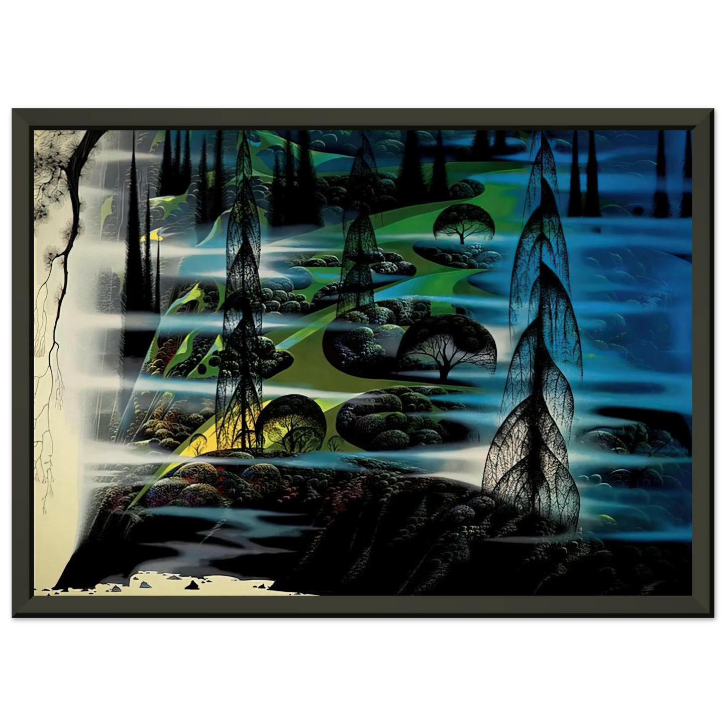 Eyvind Earle  Beauty Beyond Believing Framed Art Print  - Aluminum Frame - 70x100 cm / 28x40 inches