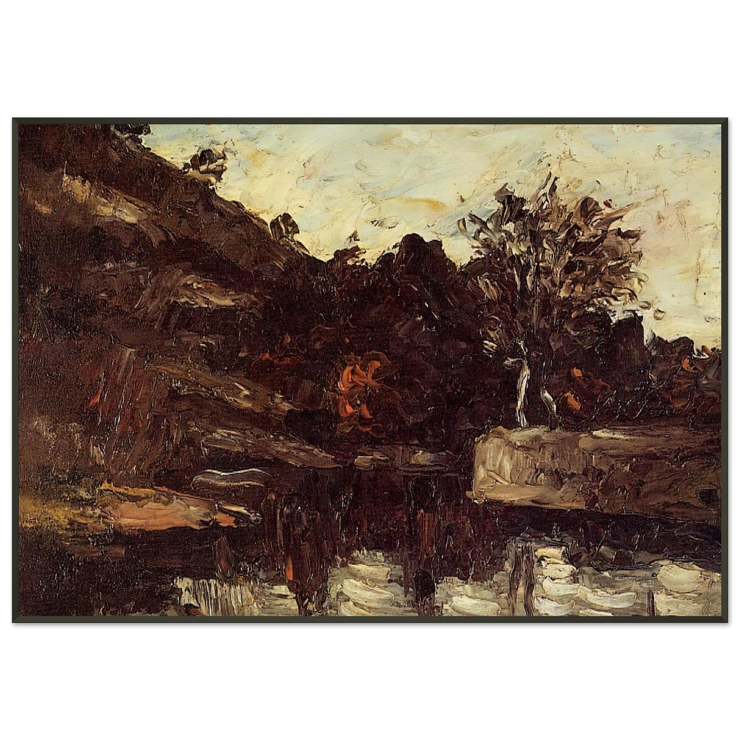 Paul Cezanne  Bend in the River Framed Art Print  - Aluminum Frame - 21x29.7 cm / 8x12"