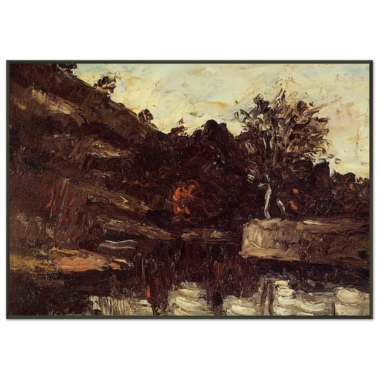 Paul Cezanne  Bend in the River Framed Art Print  - Aluminum Frame - 21x29.7 cm / 8x12"