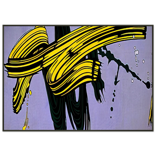 Roy Lichtenstein  YELLOW AND GREEN BRUSHSTROKES 1966 Framed Art Print  - Aluminum Frame - 21x29.7 cm / 8x12"
