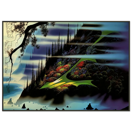 Eyvind Earle  Pasture Through the Fog Framed Art Print  - Aluminum Frame - 21x29.7 cm / 8x12"