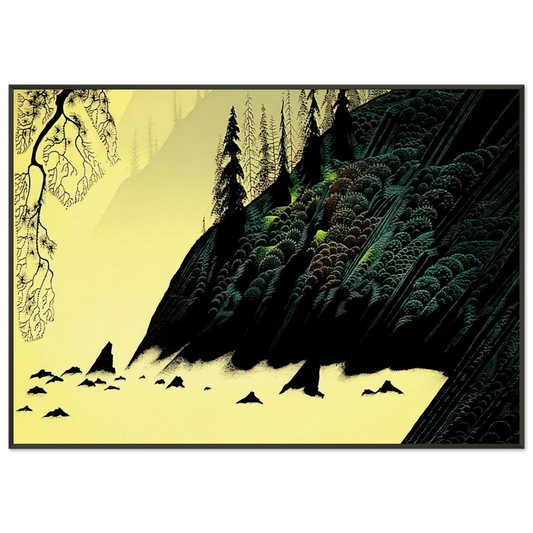 Eyvind Earle  Spruce Redwood and Pine Framed Art Print  - Aluminum Frame - 21x29.7 cm / 8x12"