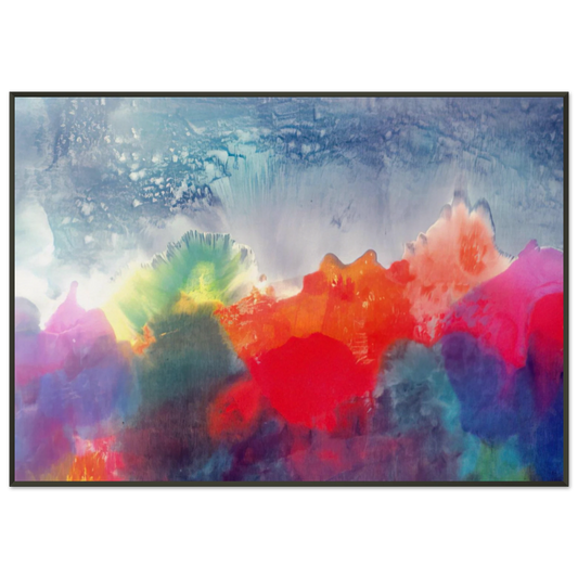 Ronnie Landfield  Nightfall  1994 Framed Art Print  - Aluminum Frame - 21x29.7 cm / 8x12"