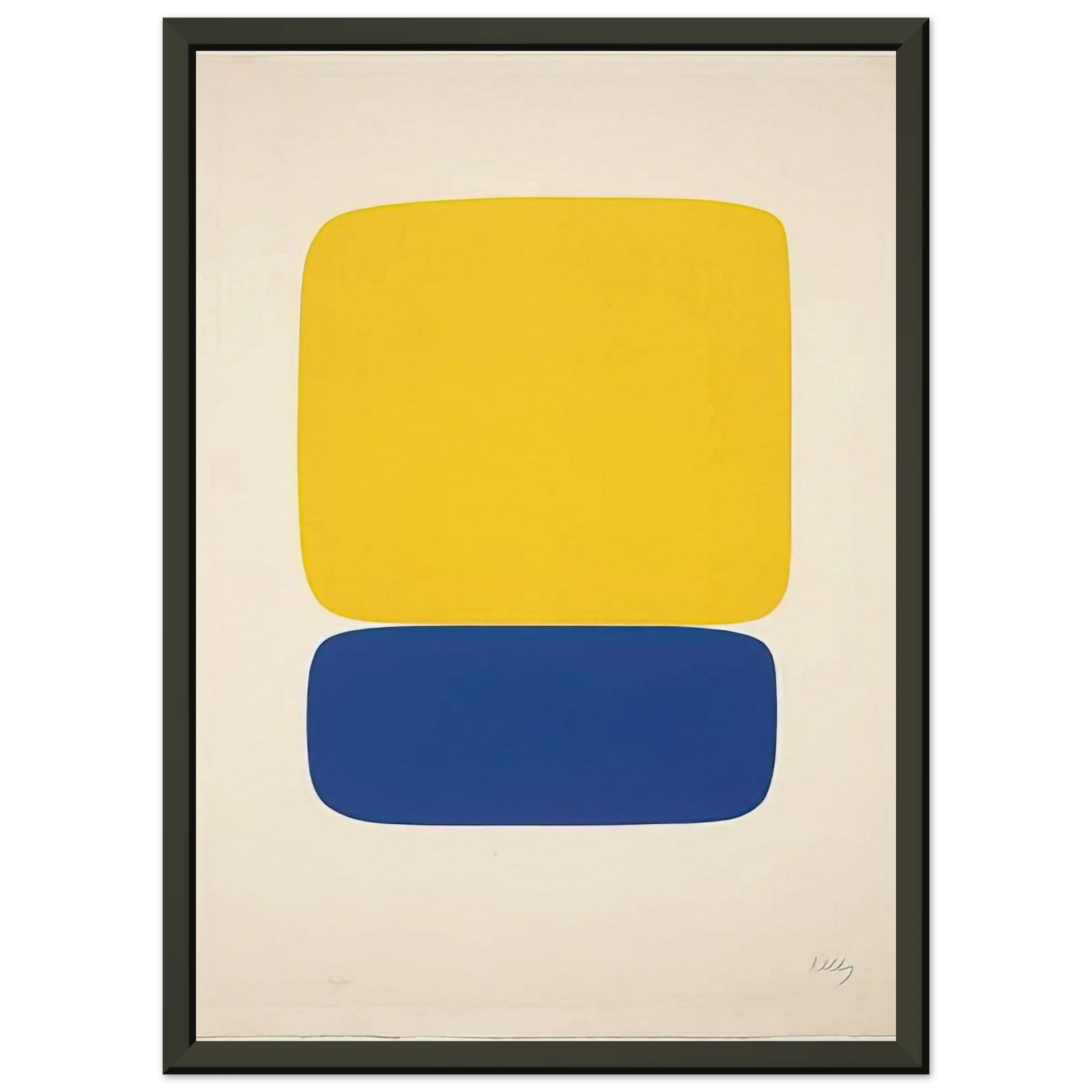 Ellsworth Kelly  Yellow over Dark Blue Framed Art Print  - Aluminum Frame - 60x80 cm / 24x32 inches