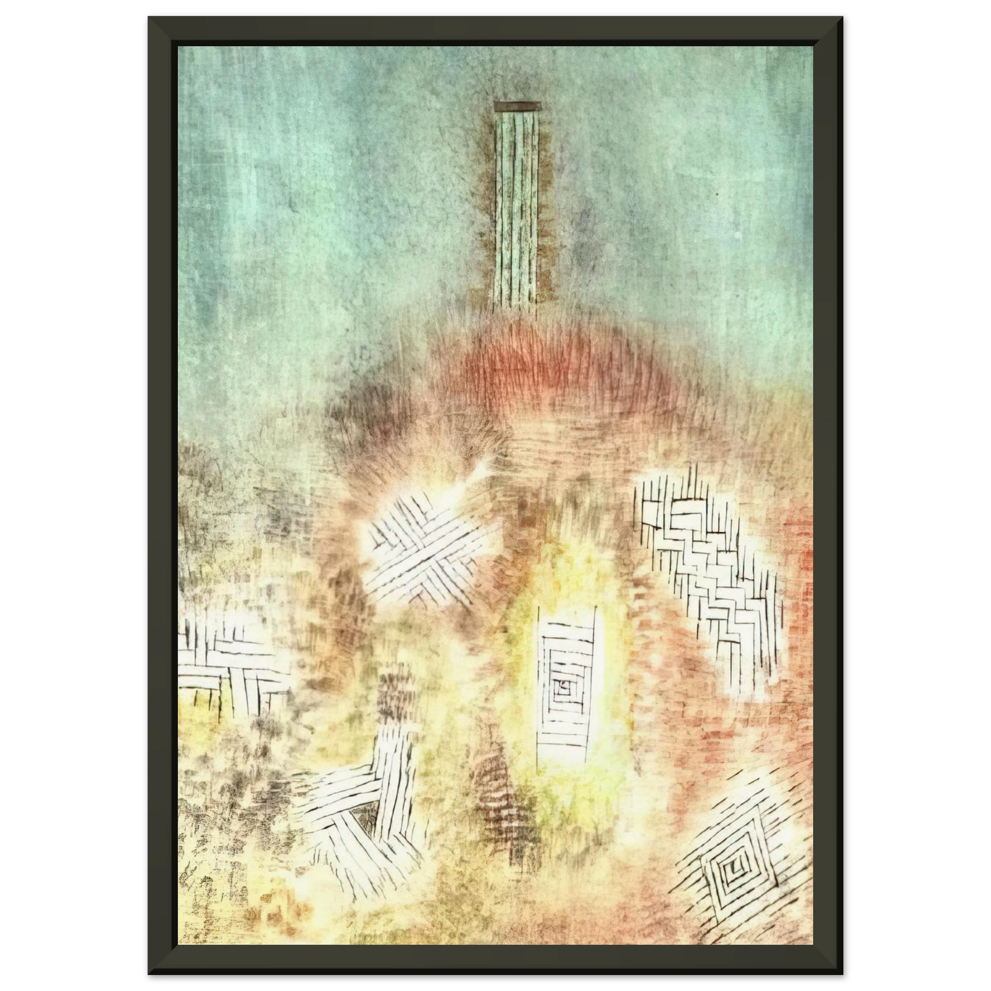 Paul Klee  THE COLUMN 1926 Framed Art Print  - Aluminum Frame - 60x80 cm / 24x32 inches