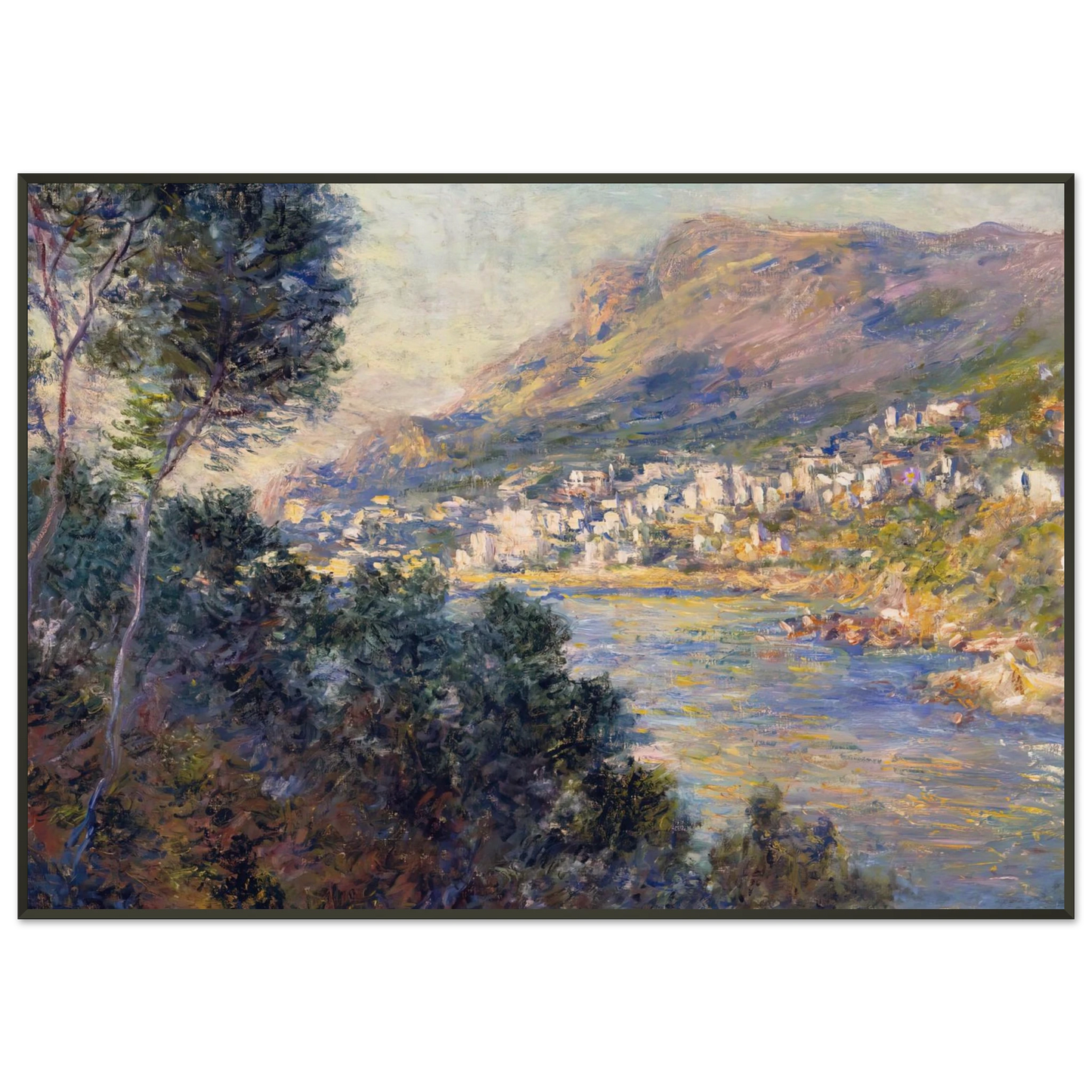 claude monet  Monte Carlo Seen from Roquebrune Framed Art Print  - Aluminum Frame - 21x29.7 cm / 8x12"
