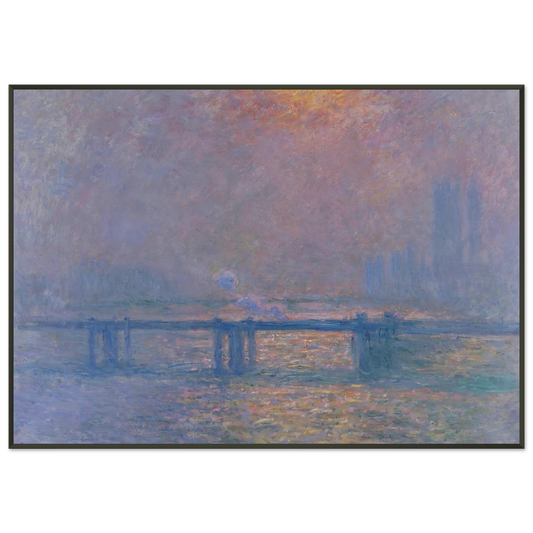 claude monet  Charing Cross Bridge The Thames Framed Art Print  - Aluminum Frame - 21x29.7 cm / 8x12"