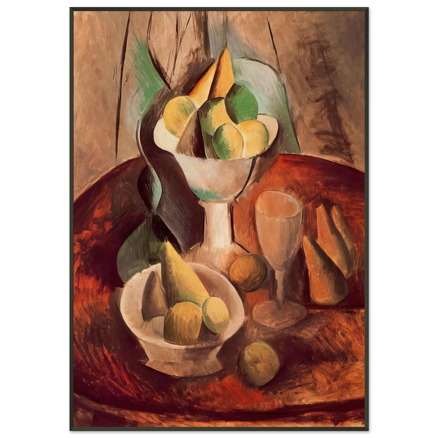 Pablo Picasso  Fruit in a Vase  1909 Framed Art Print  - Aluminum Frame - 21x29.7 cm / 8x12"