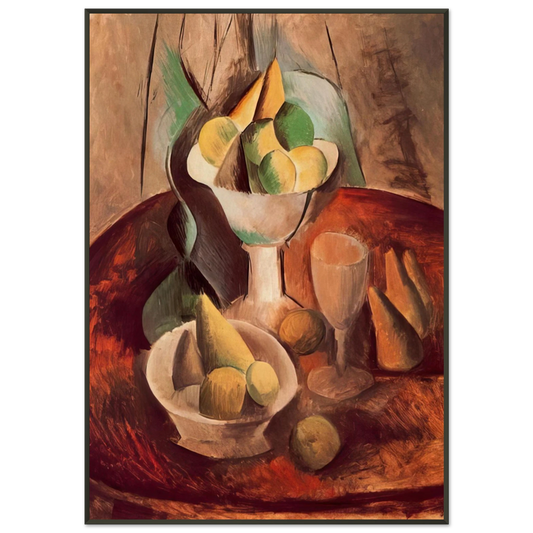 Pablo Picasso  Fruit in a Vase  1909 Framed Art Print  - Aluminum Frame - 21x29.7 cm / 8x12"