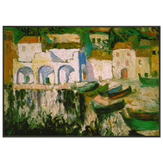 Salvador Dali  VIEW OF PORTDOGUE PORT ALUGER Framed Art Print  - Aluminum Frame - 21x29.7 cm / 8x12"