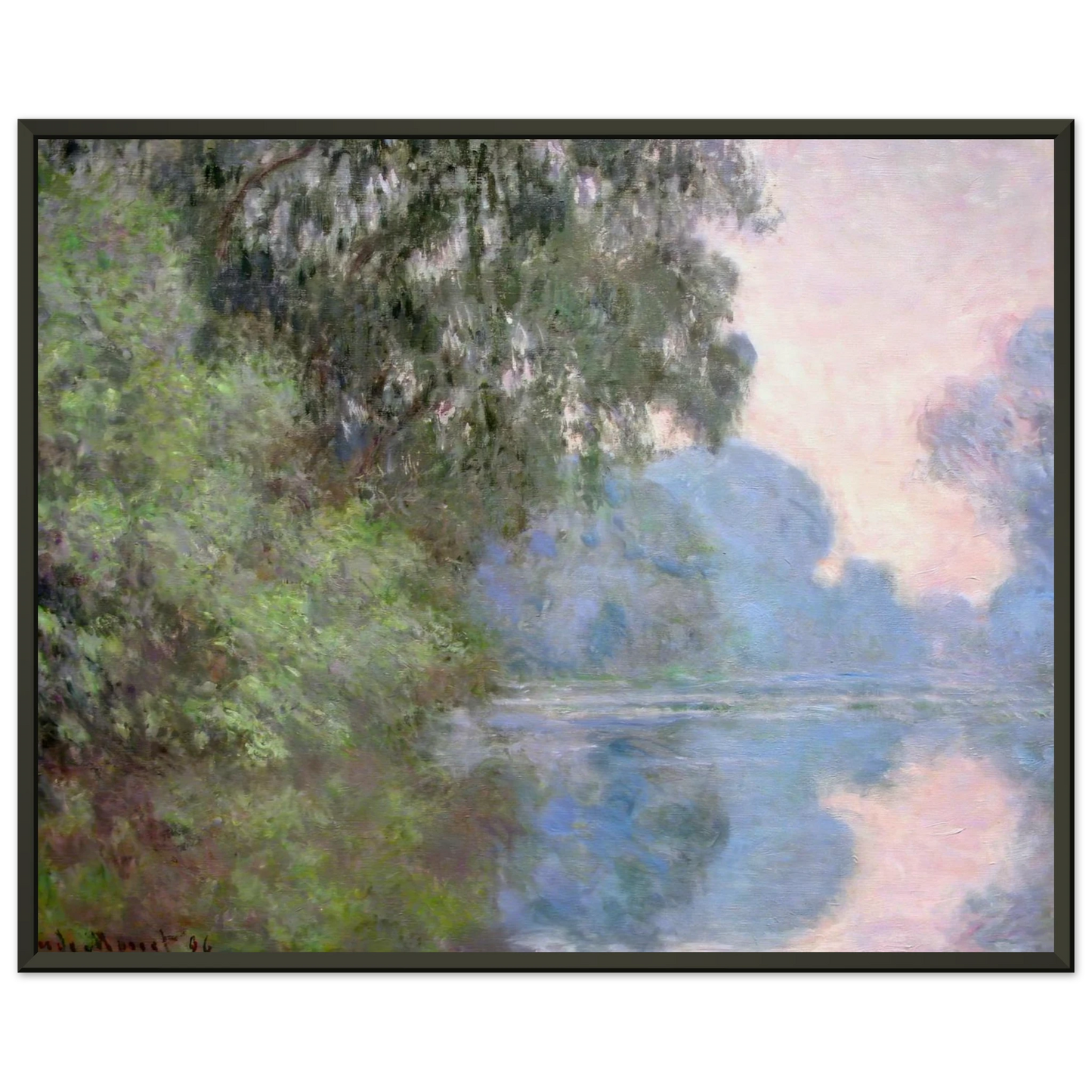 claude monet  Morning on the Seine near Giverny Framed Art Print  - Aluminum Frame - 70x100 cm / 28x40 inches