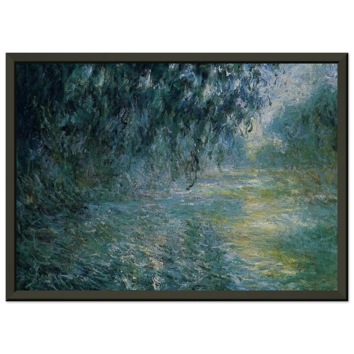 claude monet  Morning on the Seine in the Rain Framed Art Print  - Aluminum Frame - 40x50 cm / 16x20 inches