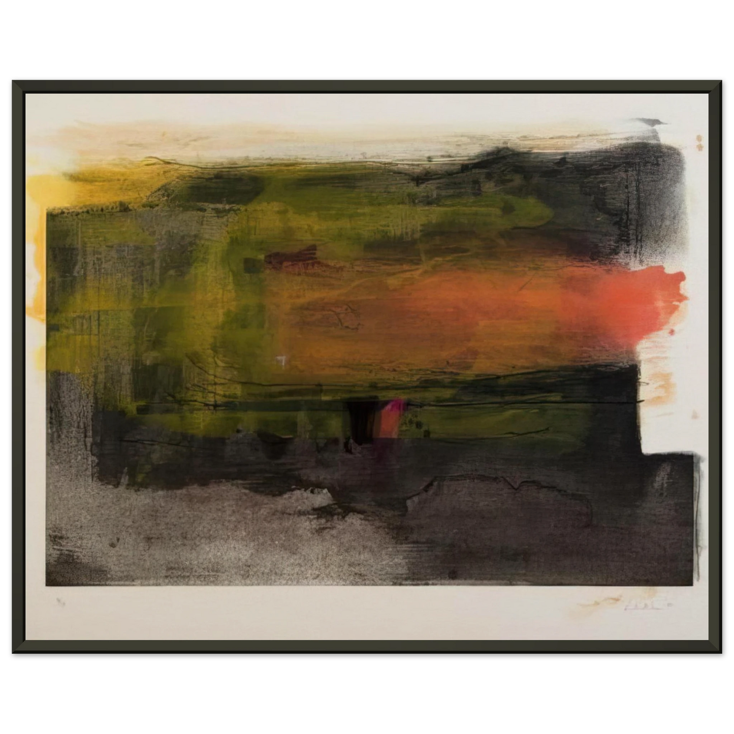 Helen Frankenthaler  Deep Sun  1983 Framed Art Print  - Aluminum Frame - 40x50 cm / 16x20 inches