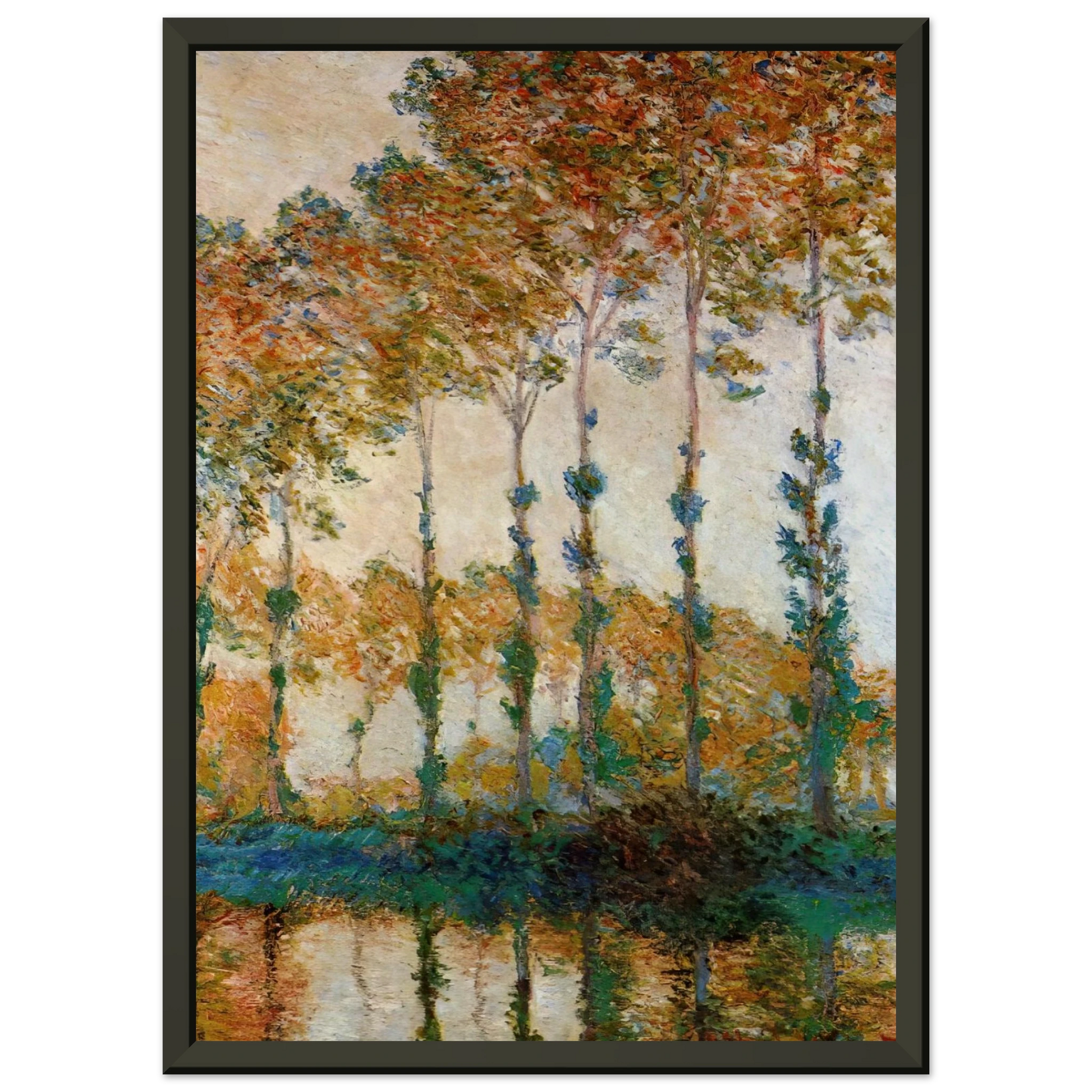 claude monet  Poplars on the Banks of the Epte Autumn Framed Art Print  - Aluminum Frame - 70x100 cm / 28x40 inches