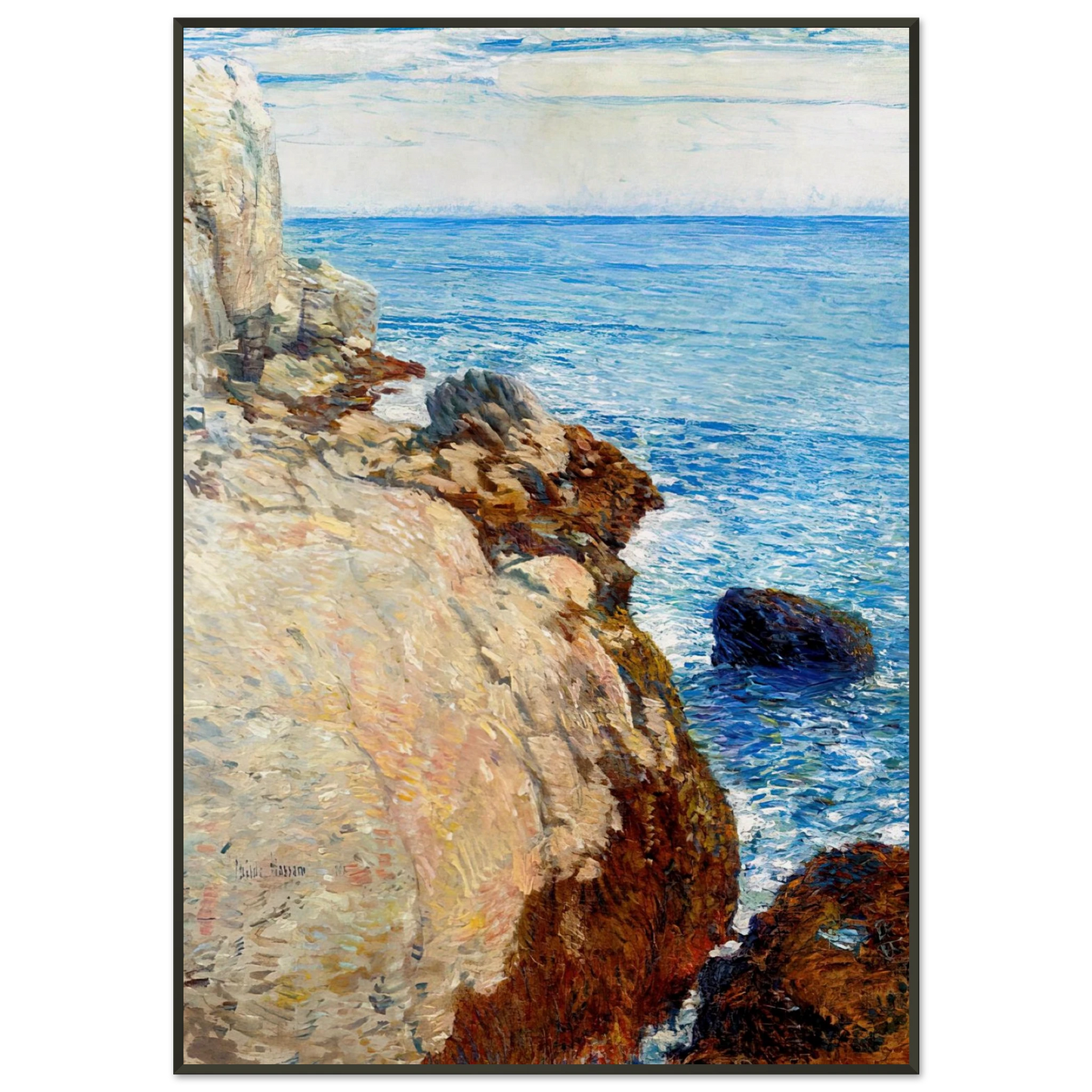 Childe Hassam  The East Headland Appledore  Isles of Shoals Framed Art Print  - Aluminum Frame - 21x29.7 cm / 8x12"