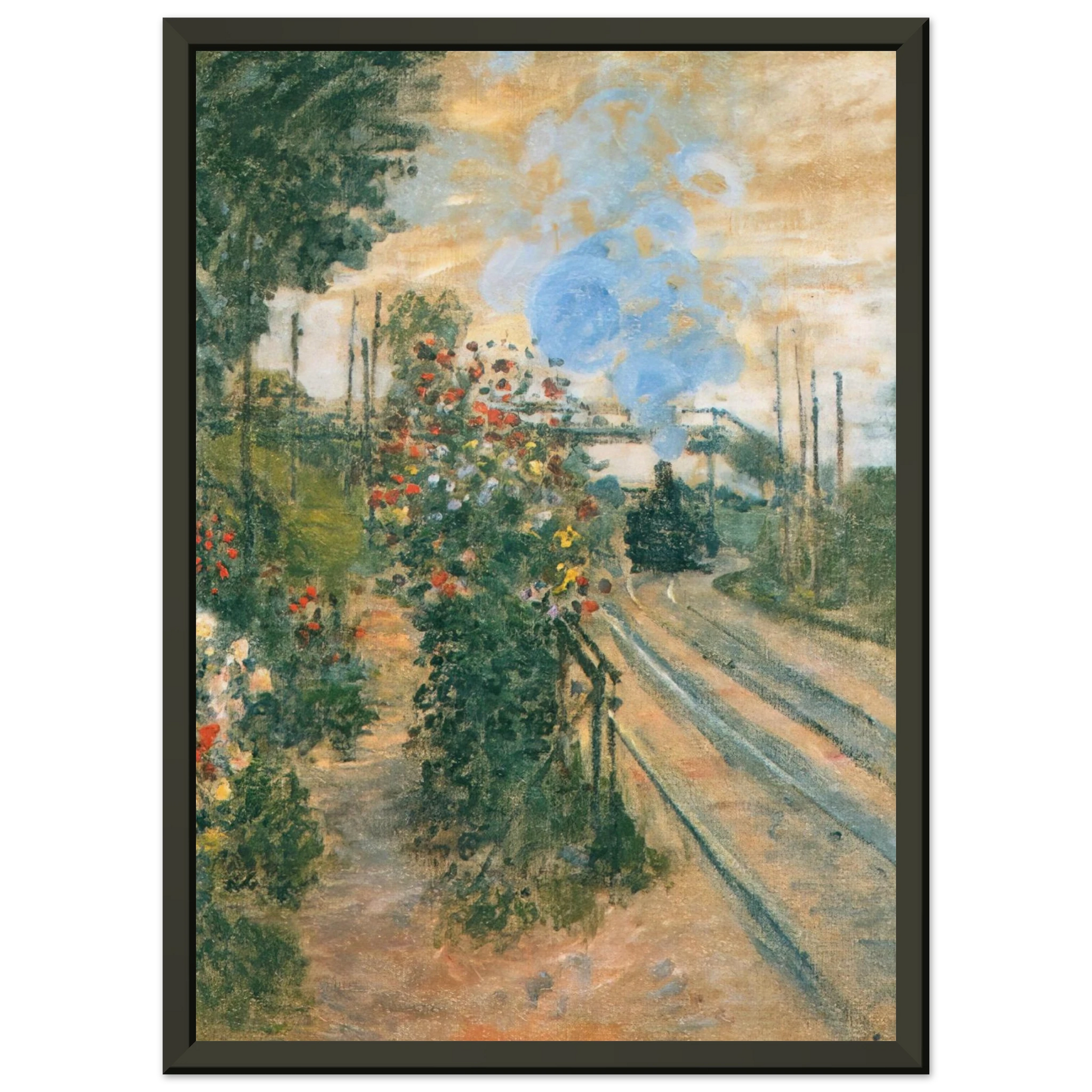 claude monet  Arriving at Montegeron Framed Art Print  - Aluminum Frame - 40x50 cm / 16x20 inches