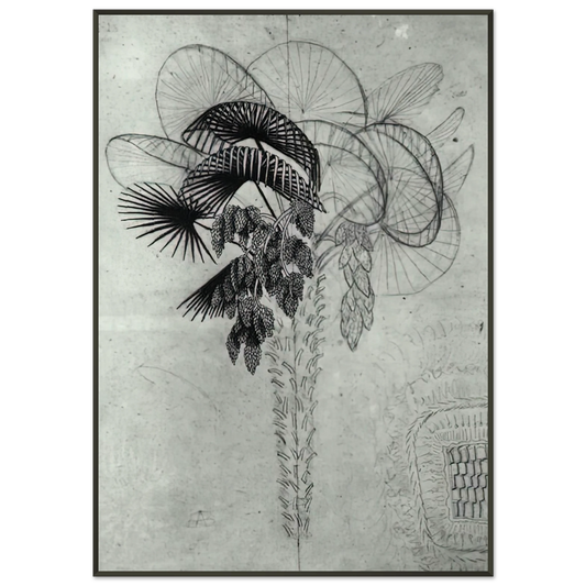 MC Escher  PALM TREE SKETCH Framed Art Print  - Aluminum Frame - 21x29.7 cm / 8x12"