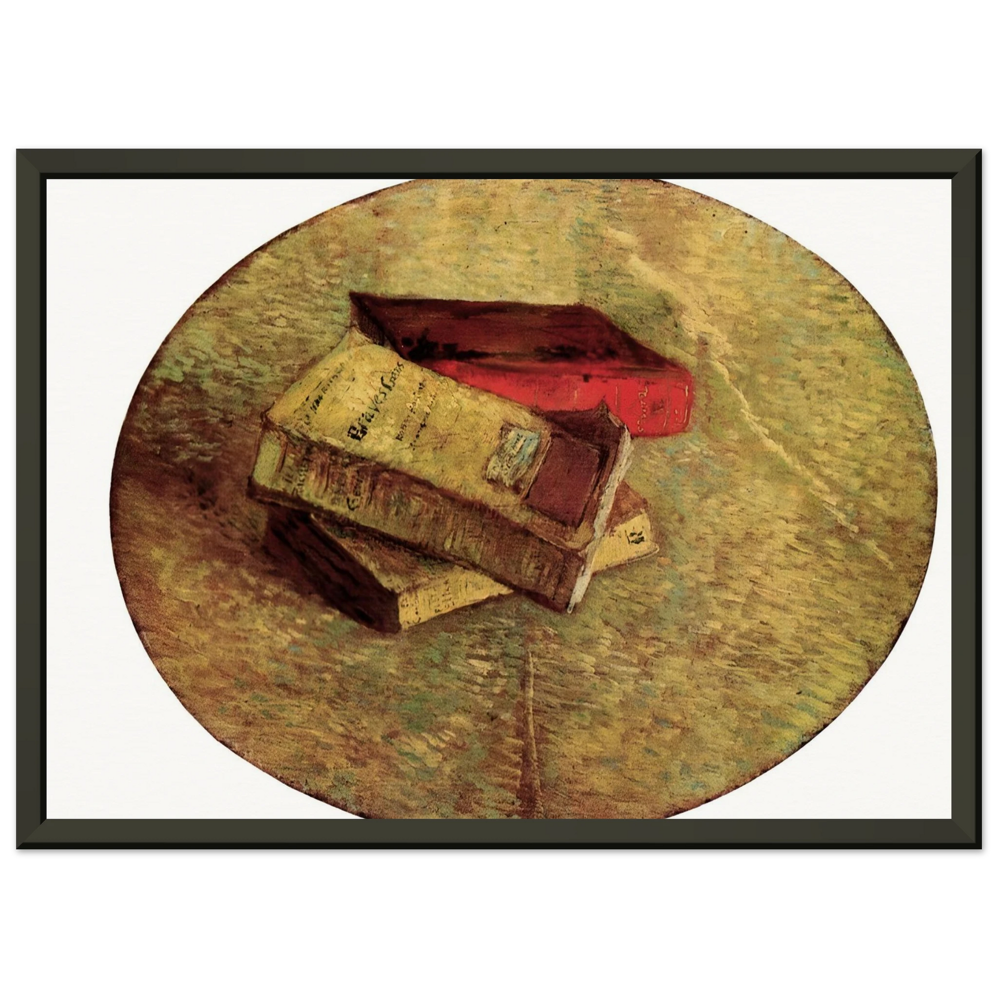 Vincent van Gogh  Still Life with Three Books Framed Art Print  - Aluminum Frame - 70x100 cm / 28x40 inches