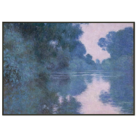 claude monet  Morning on the Seine near Giverny 02 Framed Art Print  - Aluminum Frame - 21x29.7 cm / 8x12"